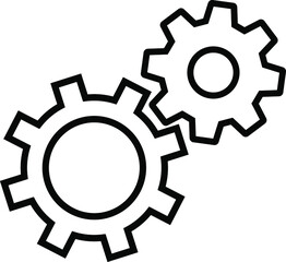 Gears outline icon. Settings vector concept line symbol