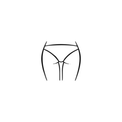 Buttocks linear icon. Thin line illustration. Contour symbol. Raster isolated outline drawing