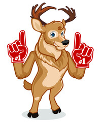 deer mascot cartoon in vector
