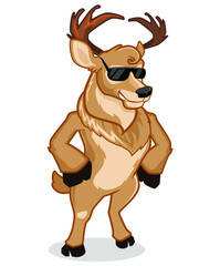 deer mascot cartoon in vector