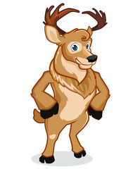 deer mascot cartoon in vector