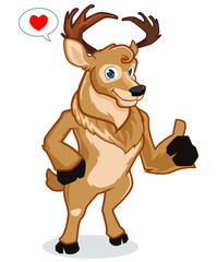 deer mascot cartoon in vector
