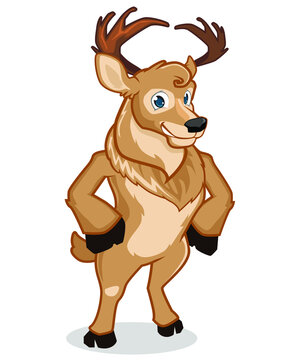 deer mascot cartoon in vector