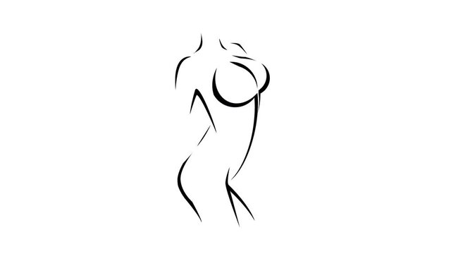 line art forms a woman's body that spreads like roots, great for the fields of beauty, health, lifestyle, fashion and more.line drawing female, back,  beauty, model, isolated, body, pose. using EPS 10