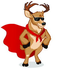 deer mascot cartoon in vector