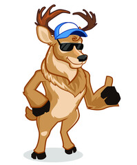 deer mascot cartoon in vector