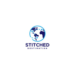 Modern colorful STITCHED DESTINATION logo design