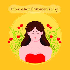 Happy Women's Day. International holiday. Strong and independent girls. Feminists. Women of all colors are beautiful. Vector illustration on an isolated background for cards, banners, prints, posters