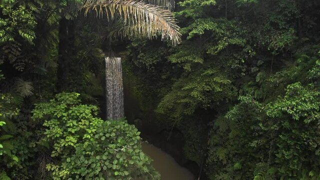 Tibumana waterfall in Bali | 4K drone video