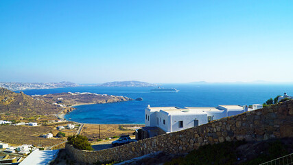 Naklejka premium view of the city of mykonos