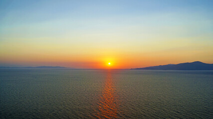 Panele Szklane  sunset over aegean sea