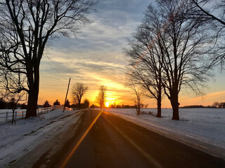 Ontario Canada Winter Sunset
