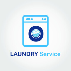 Initial O Letter with Bubble and shiny icon on the Laundry Machine for Laundry, Cloth Cleaning Washing Service Simple Minimalist Logo Template Idea