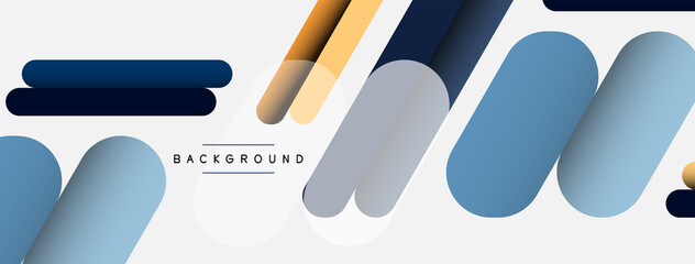 Overlapping round shapes and lines background. Vector illustration for wallpaper banner background or landing page