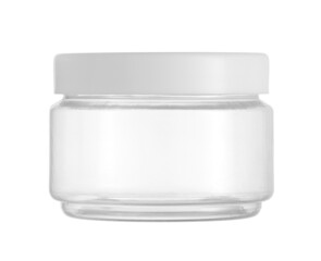 Plastic cream jar cosmetic packaging (with clipping path) isolated on white background