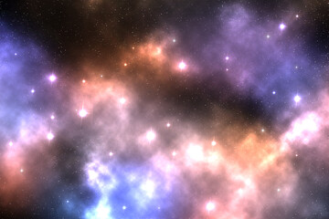 Naklejka premium Galaxy pink orange