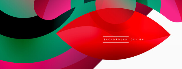 Fototapeta premium Creative geometric wallpaper. Minimal abstract background. Circle wave and round shapes composition vector illustration for wallpaper banner background or landing page