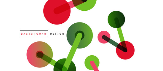 Abstract background. Round dots connected by lines. Trendy techno business template for wallpaper, banner, background or landing