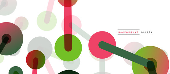 Abstract background. Round dots connected by lines. Trendy techno business template for wallpaper, banner, background or landing