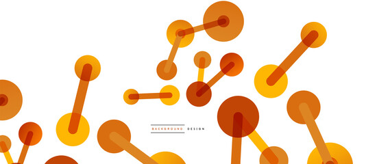 Line points connections geometric abstract background. Circles connected by lines. Trendy techno business template for wallpaper, banner, background or landing