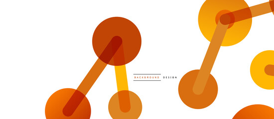Line points connections geometric abstract background. Circles connected by lines. Trendy techno business template for wallpaper, banner, background or landing