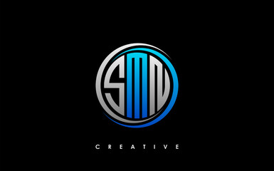 SMN Letter Initial Logo Design Template Vector Illustration