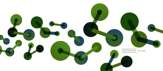 Line points connections geometric abstract background. Circles connected by lines. Trendy techno business template for wallpaper, banner, background or landing