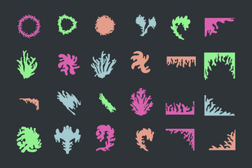 Contemporary organic shapes scribble curves set