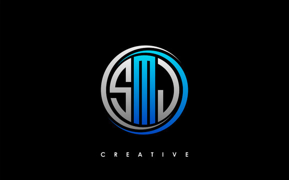 SMJ Letter Initial Logo Design Template Vector Illustration