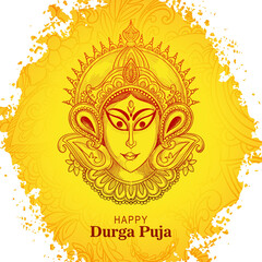 Happy durga pooja celebration indian festival beautiful greeting card background