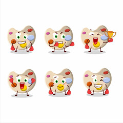 A sporty paint palette boxing athlete cartoon mascot design