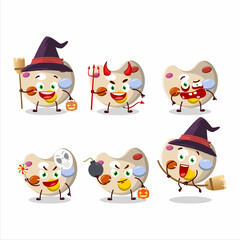 Halloween expression emoticons with cartoon character of paint palette