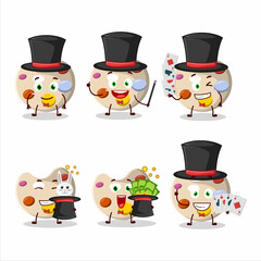A paint palette Magician cartoon character perform on a stage