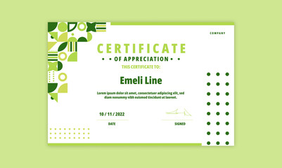 green geometric certificate
