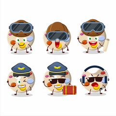 Pilot cartoon mascot paint palette with glasses