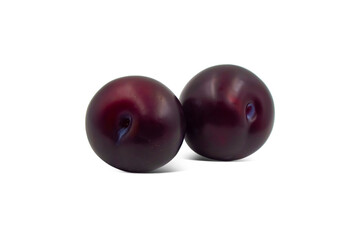 Fresh Two plum Isolated on White Background