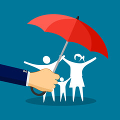 Protect and take care of your family. The concept of family insurance and protection