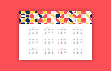 Abstract shapes 2022 calendar
