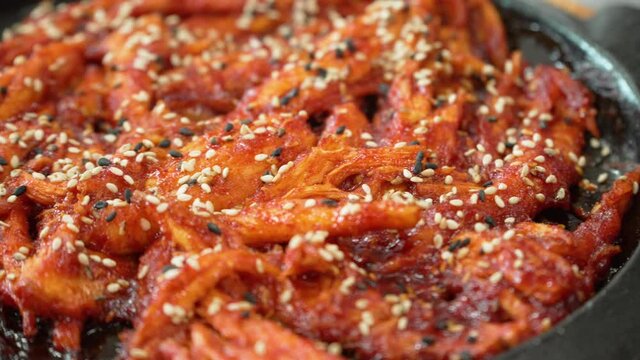Grilled deodeok root - Korean food