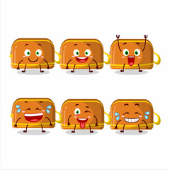 Cartoon character of orange pencil case with smile expression