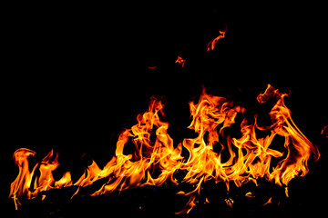 Blaze burning fire flame on art texture background.