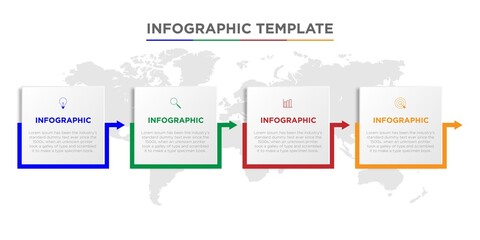 Four steps infographic element template 