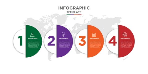 Four steps infographic element template 
