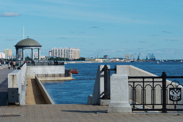 Rotunda on the waterfront in summer. Blagoveshchensk, Russia.