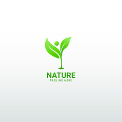 Nature Health logo design vector template. Suitable for herbs and health naturally