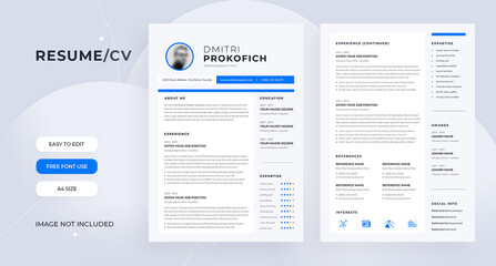 Minimalist Resume, Clean Resume Layout, UI Designer Resume 