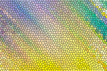 Saturated multicoloured gradient stained glass pattern