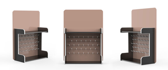Display stand, retail display stand for product , display stands isolated on white background. 3d illustration © Designkida