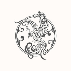 phoenix  logo. abstract phoenix bird element, vector illustration