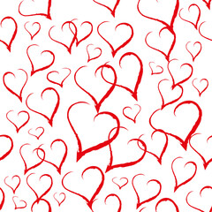Valentine's Day. Red hearts seamless pattern - 477812892